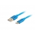 Kabel Lanberg Premium QC 3.0 CA-USBO-22CU-0005-BL (USB 2.0 typu A M - USB typu C M; 0,50m; kolor niebieski)