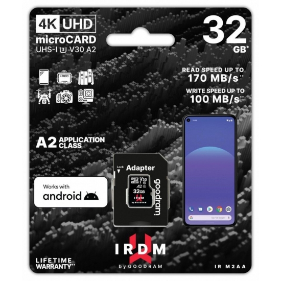 Karta mSDXC GOODRAM 32GB IRDM UHS I U3 A2 + adapter