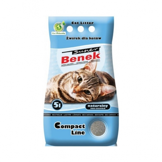 CERTECH Super Benek Compact Naturalny - żwirek dla kota zbrylający 5l