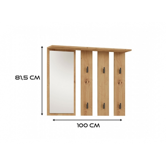 Wieszak + lustro PARMA 100x15xH.81,5 artisan
