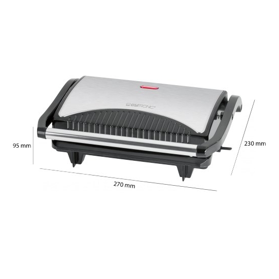 Grill Clatronic MG 3519 (stołowy-zamknięty; 700W; kolor srebrny)