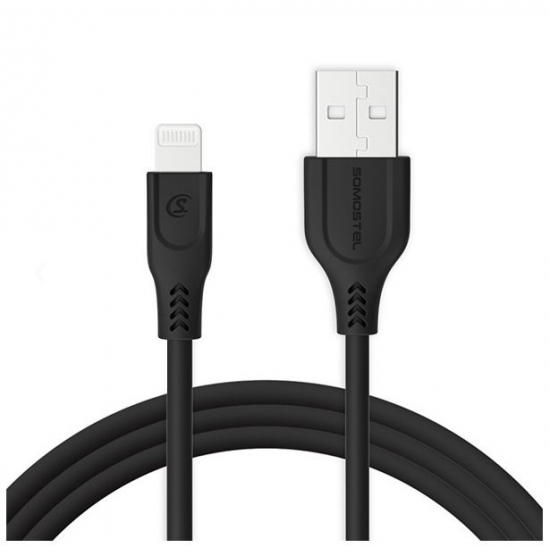 SOMOSTEL KABEL USB IPHONE 3.1A SOMOSTEL CZARNY 3100MAH QUICK CHARGER QC 3.0 1M POWERLINE SMS-BT09 BLACK