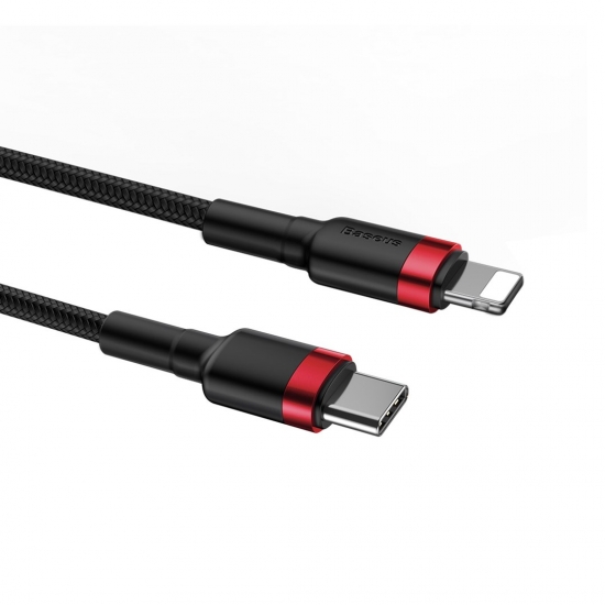 BASEUS KABEL USB-C DO LIGHTNING PD CATLKLF-91 CAFULE, 18W, 1M (CZARNO-CZERWONY)