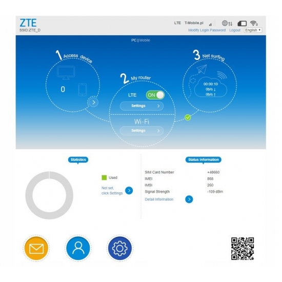 Modem ZTE LTE MF79U (kolo biały)