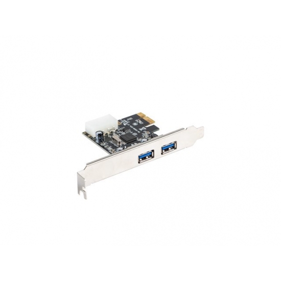 LANBERG KARTA PCI-E X1 -> 2X USB-A 3.1 GEN1 ŚLEDŹ LOW PROFILE PCE-US3-002