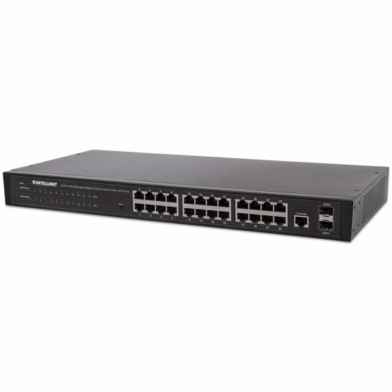 INTELLINET GIGA SWITCH 24X RJ45 + 2X SFP WEB-SMART VLAN QOS RACK 560917