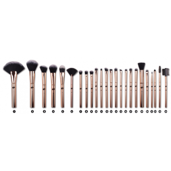 RIO BEAUTY ZESTAW PĘDZLI ROSE GOLD 24 SZT BRRG-24