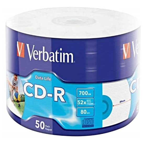 Płyta CD Verbatim 43794 (700MB; 52x; 50szt.; Spindle)