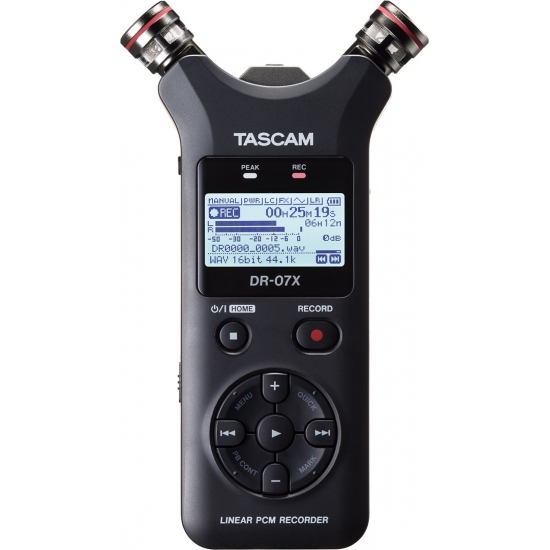 Tascam DR-07X - Przenośny rejestrator cyfrowy z interfejsem USB, zapis na karcie pamięci microSD