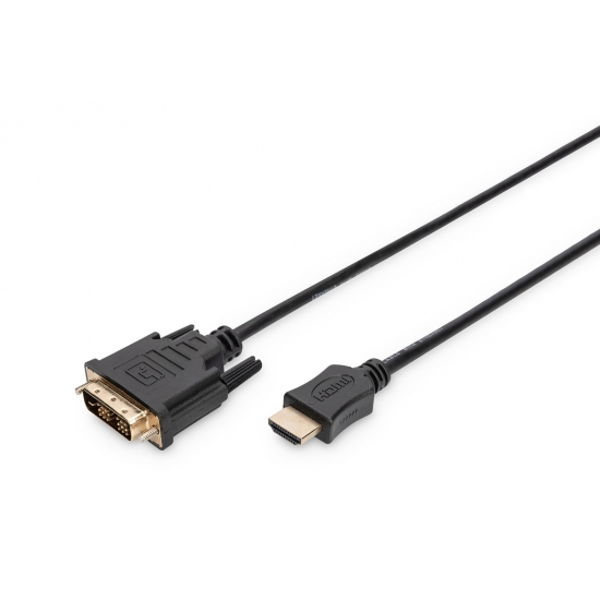 Kabel Assmann AK-330300-050-S (HDMI M - DVI-D M; 5m; kolor czarny)