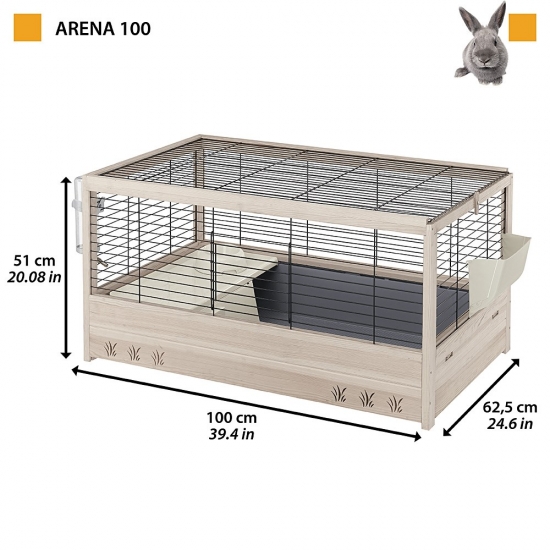 CAGE ARENA 100 BLACK- klatka dla świnki morskiej 100x62,5x51 cm