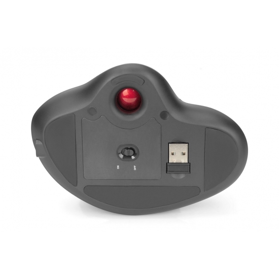 DIGITUS MYSZ BEZPRZEWODOWA TYPU TRACKBALL, ERGONOMICZNA, BLUETOOTH LUB USB C, CZARNA DA-20156