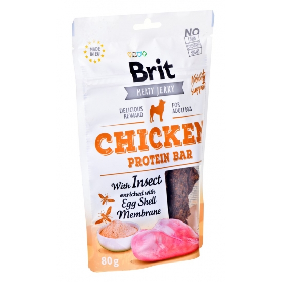 Brit Jerky Chicken Protein Bar with instect - Kurczak - przysmak dla psa - 80g