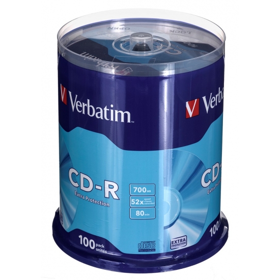 Płyta CD Verbatim 43411 (700MB; 52x; 100szt.; Cake)