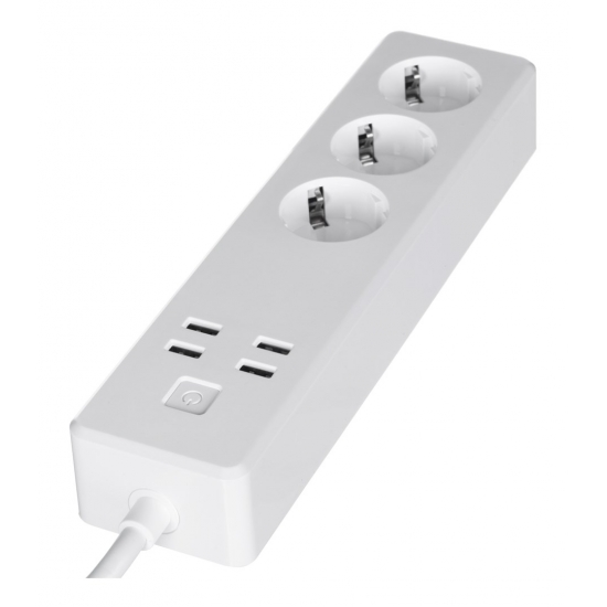 WOOX SMART LISTWA ZASILAJĄCA WI-FI 3X SCHUKO ŁADOWARKA 4X USB R4028