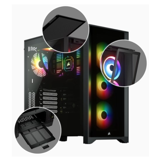 CORSAIR iCUE 4000X RGBTG Mid Tower BLACK