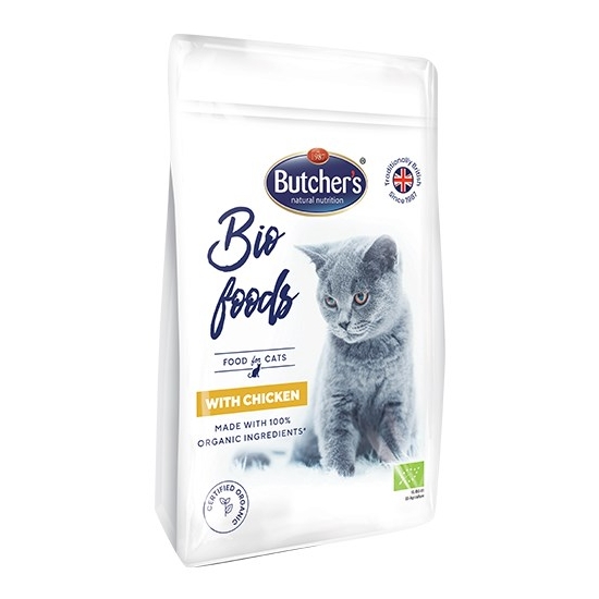 Butcher'S BIO Foods with chicken - sucha karma z kurczakiem dla dorosłych kotów - 800g