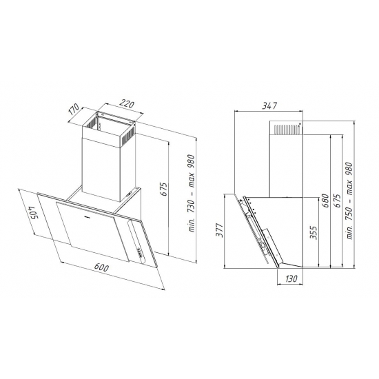 Okap AKPO WK-4 MIRT ECO 60 CZARNY