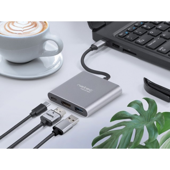 NATEC MULTI PORT FOWLER MINI (USB-C PD, USB 3.0, HDMI 4K) NMP-1607