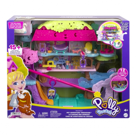 Polly Pocket Przygody zwierzątek Domek na drzewie HHJ06 MATTEL