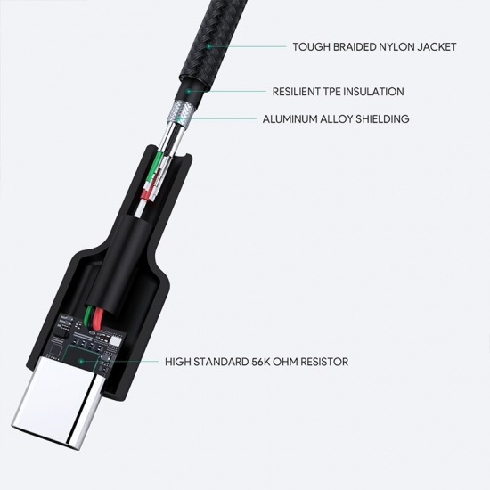 AUKEY CB-CA2 OEM KABEL USB-C QC 2M 3A 60W NYLON