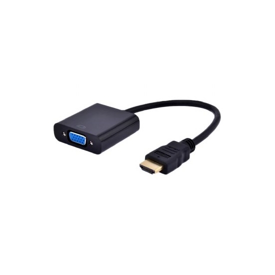 Adapter GEMBIRD A-HDMI-VGA-03 (HDMI M - D-Sub (VGA) F; 0,15m; kolor czarny)