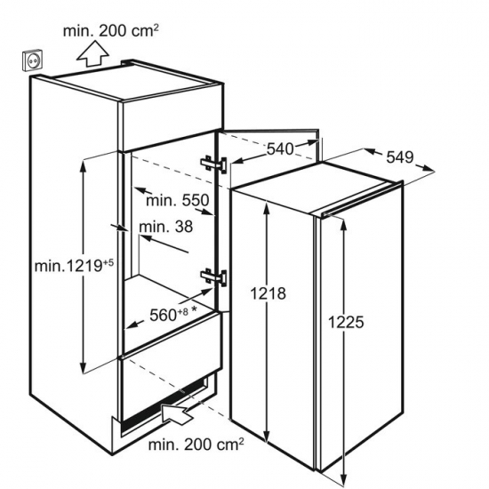 Chłodziarka do zabudowy ELECTROLUX LRB3AF12S