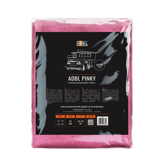 ADBL PINKY - mikrofibra bezszwowa 40x40cm 350gsm 10 sztuk