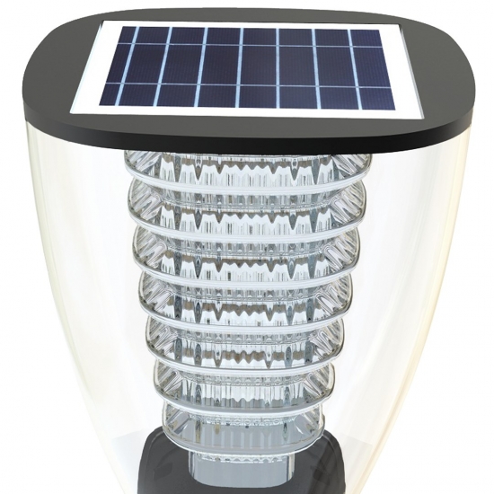 POWERNEED SOLARNA LAMPA OGRODOWA PEARL 100LM, CIEPŁY BIAŁY LEDX7, PANEL SOLARNY 1.6W CZUJNIK ZMIERZCHU, 80CM, CZARNA, ESL-25H