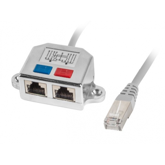 Adapter Lanberg AD-0026-S (RJ45 M - 2 x RJ45 F; kolor szary)