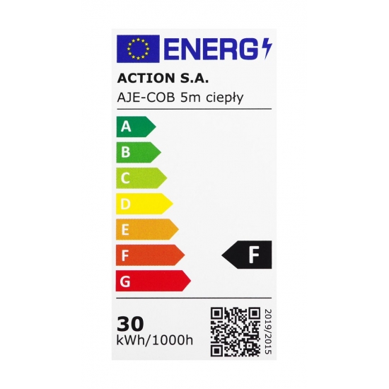 Taśma LED COB 5m barwa ciepła IP20