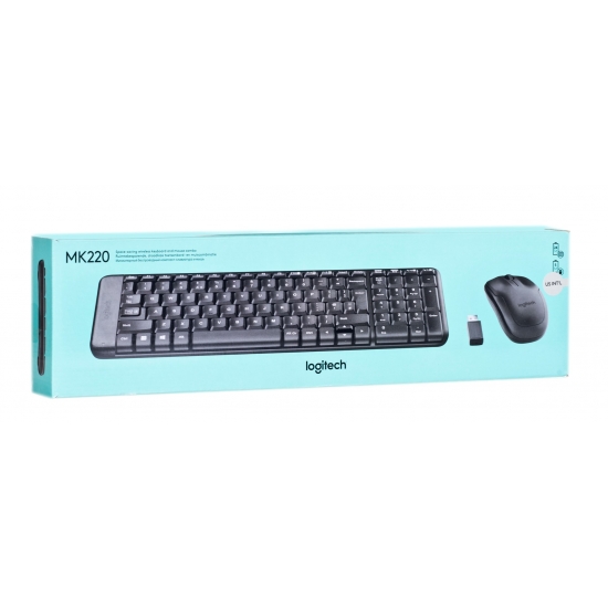 Zestaw klawiatura + mysz membranowa Logitech MK220 920-003168 (USB 2.0; kolor czarny; optyczna)