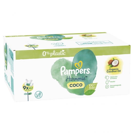 PAMPERS Chust Nawilżane Coconut Harm Free 9x42szt