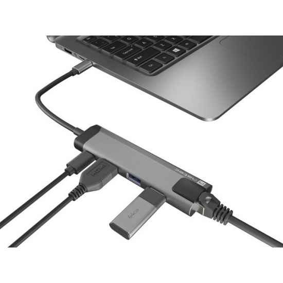 NATEC MULTIPORT FOWLER GO USB-C -> HUB USB 3.0 X2, HDMI 4K, USB-C PD, RJ45 NMP-1985