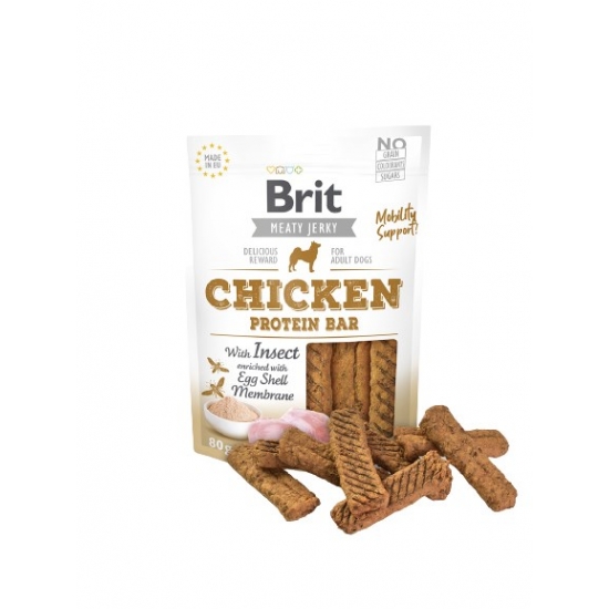 Brit Jerky Chicken Protein Bar with instect - Kurczak - przysmak dla psa - 80g