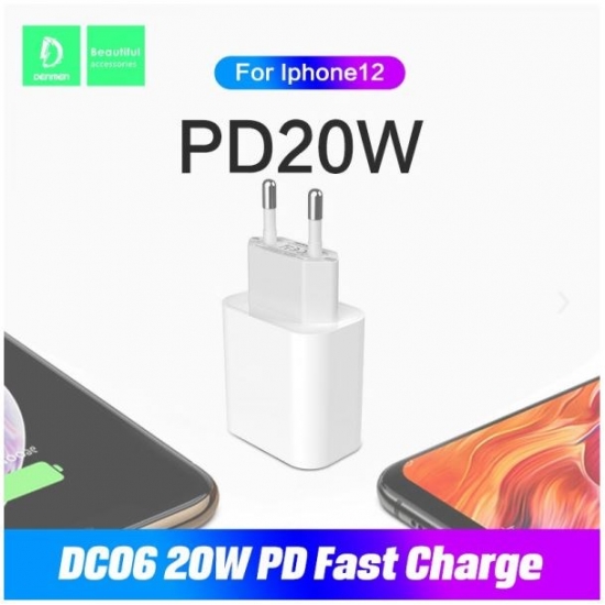 DENMEN ŁADOWARKA SIECIOWA MOC 20WAT USB TYP-C DC06