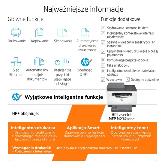 URZĄDZENIE WIELOFUNKCYJNE HP LASERJET M234SDNE MFP