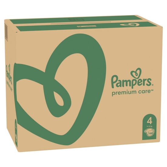 Pampers Premium Care Pieluchy Monthly Box, Rozmiar 4, 8-14kg, 168szt