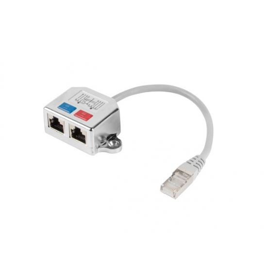 Adapter Lanberg AD-0026-S (RJ45 M - 2 x RJ45 F; kolor szary)