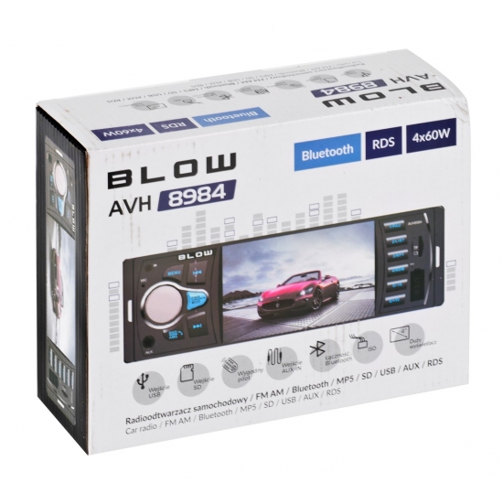 Radio samochodowe BLOW 78-217# (Bluetooth, USB + AUX + karty SD)