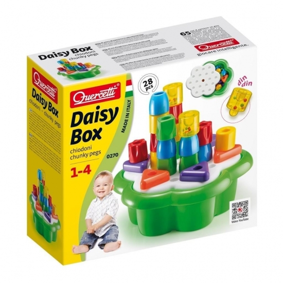 Quercetti Układanka Daisy Box Chunky Pegs 28 elementów