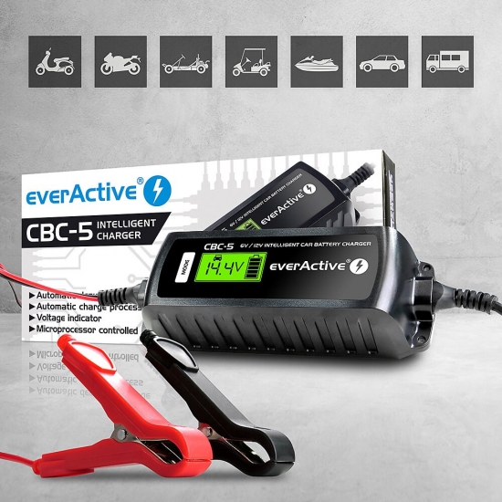 EVERACTIVE PROSTOWNIK SAMOCHODOWY AUTOMATYCZNY DO AKUMULATORA 6V/12V CBC5