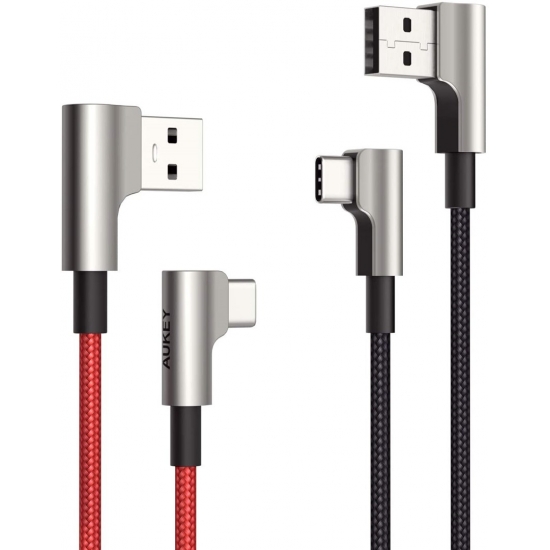 AUKEY CB-CMD33 ZESTAW 2 SZT. KABLI USB-C 3A 60W 20V KĄTOWE WTYKI