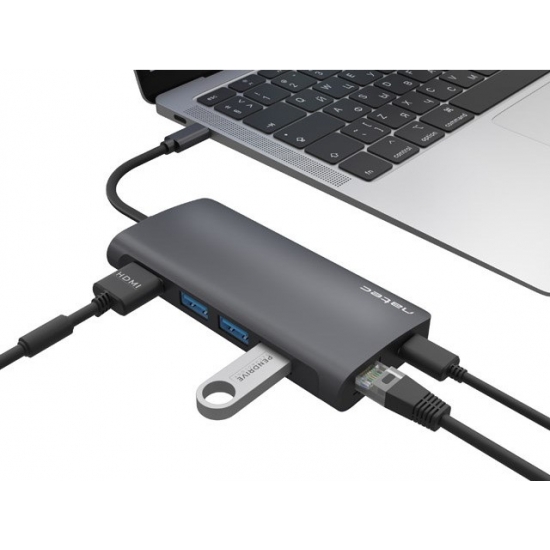 NATEC MULTIPORT FOWLER 2 USB-C PD, 3X USB 3.0, HDMI 4K, RJ45, USB-C, SD, MICRO SD NMP-1773