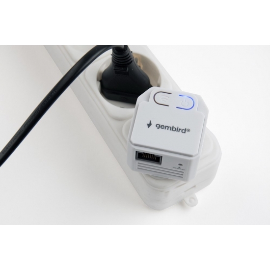 GEMBIRD WIFI REPEATER MINI WNP-RP300-03 B/G/N300 + GNIAZDO RJ45, DO GNIAZDKA 230V, BIAŁY