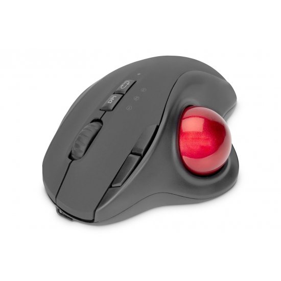 DIGITUS MYSZ BEZPRZEWODOWA TYPU TRACKBALL, ERGONOMICZNA, BLUETOOTH LUB USB C, CZARNA DA-20156