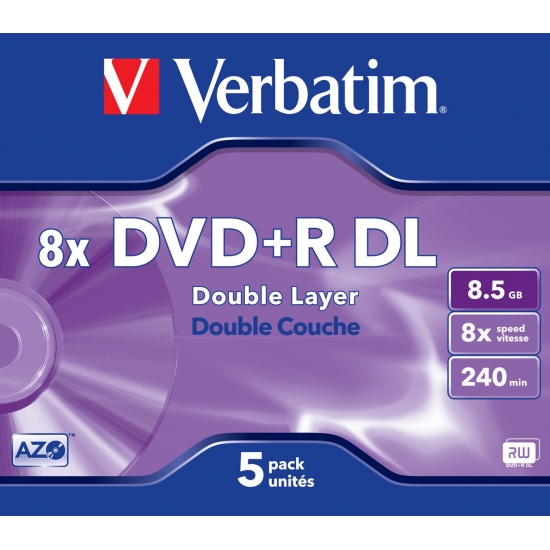 Płyta DVD Verbatim 43541 (8,5GB; 8x; 5szt.; Slim Case)