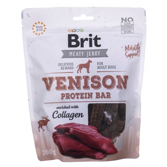 Brit Jerky Venison Protein Bar Dziczyzna - przysmak dla psa - 200g