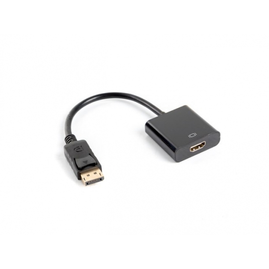 Adapter Lanberg AD-0009-BK (DisplayPort M - HDMI F; 0,10m; kolor czarny)