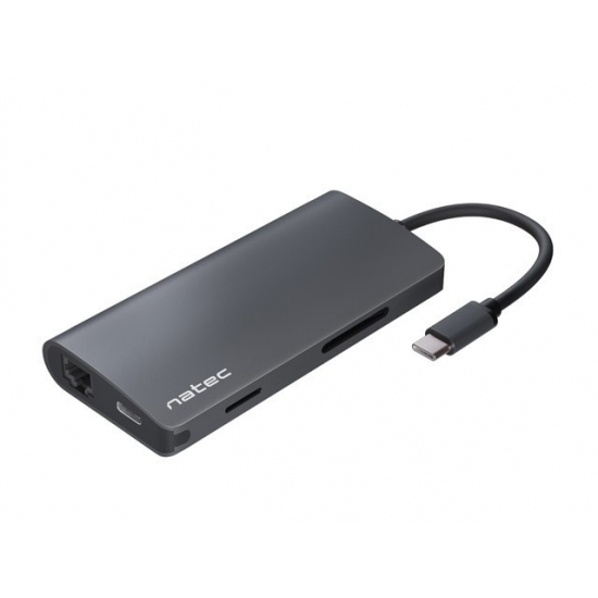 NATEC MULTIPORT FOWLER 2 USB-C PD, 3X USB 3.0, HDMI 4K, RJ45, USB-C, SD, MICRO SD NMP-1773